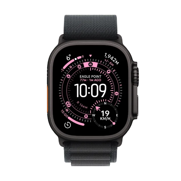 Apple Watch Ultra 3 Cellular 49mm Black Titanium Case with Black Alpine Loop - Medium
