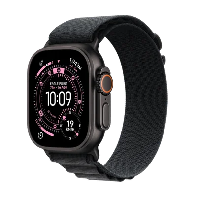 Apple Watch Ultra 3 Cellular 49mm Black Titanium Case with Black Alpine Loop - Medium