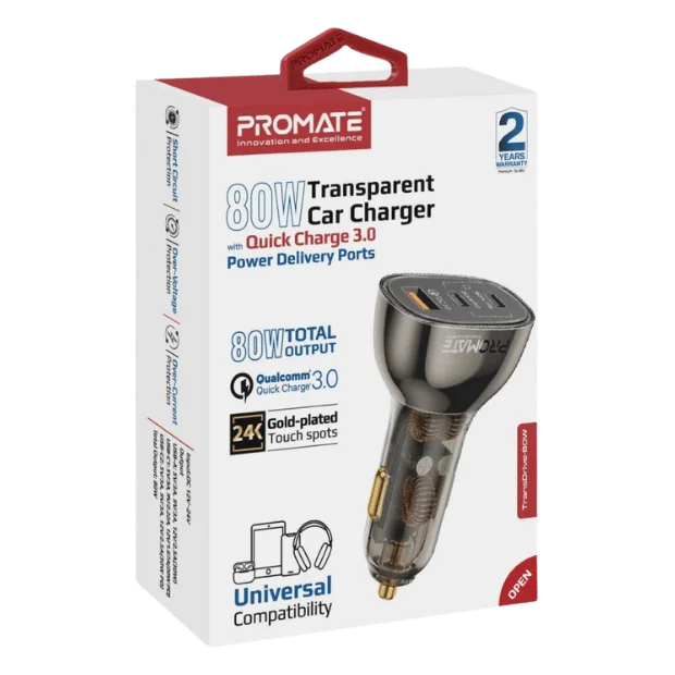 Зарядно уст-во за кола ProMate 80W