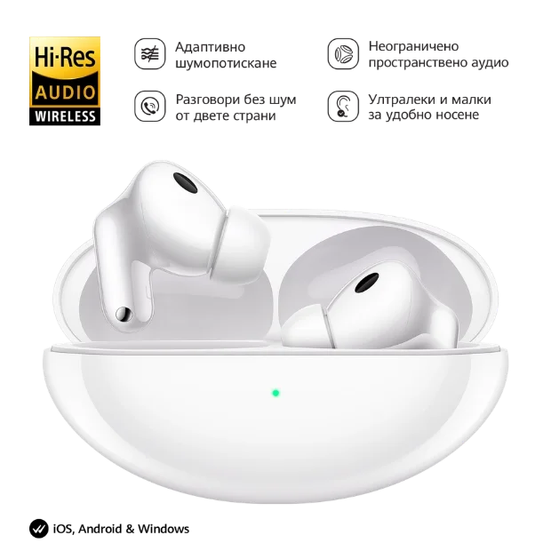 Безжични слушалки Huawei – FreeBuds Neo, бели