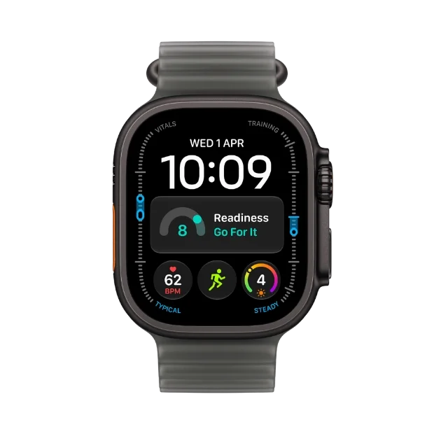 Apple Watch Ultra 4 GPS + Cellular 49mm Black Titanium Case with Translucent Black Ocean Band