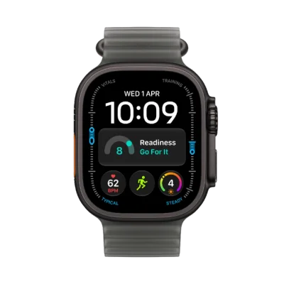 Apple Watch Ultra 4 GPS + Cellular 49mm Black Titanium Case with Translucent Black Ocean Band