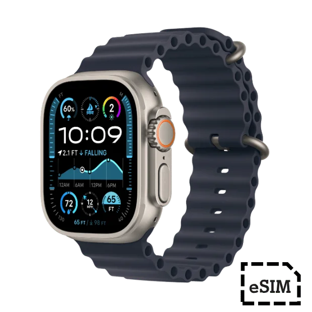 Смарт часовник Apple Watch Ultra 2 Cellular 49mm Natural Titanium с Navy Ocean Band