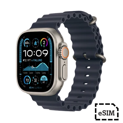 Смарт часовник Apple Watch Ultra 2 Cellular 49mm Natural Titanium с Navy Ocean Band