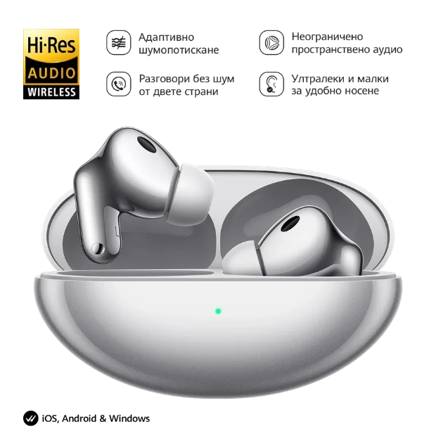Безжични слушалки Huawei FreeBuds Neo, Silver