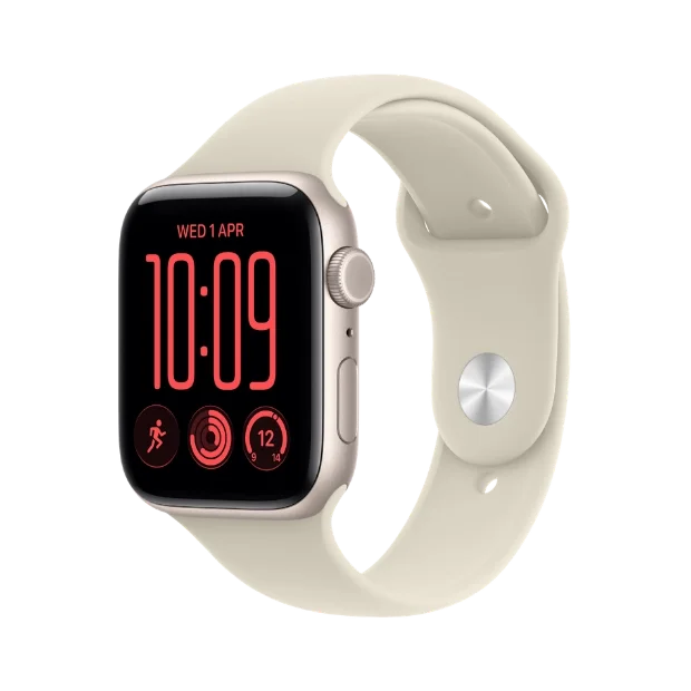 Apple Watch SE 3 GPS + Cellular 44mm Starlight Aluminum Case with Sand Sport Band - M/L