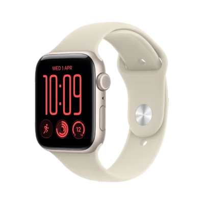 Apple Watch SE 3 GPS + Cellular 44mm Starlight Aluminum Case with Sand Sport Band - M/L