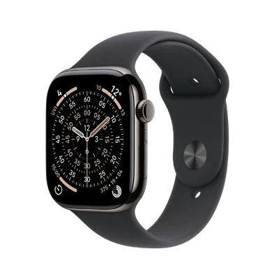 Apple Watch Series 11 Cellular 46mm Slate Titanium Case with Black Sport Band - M/L