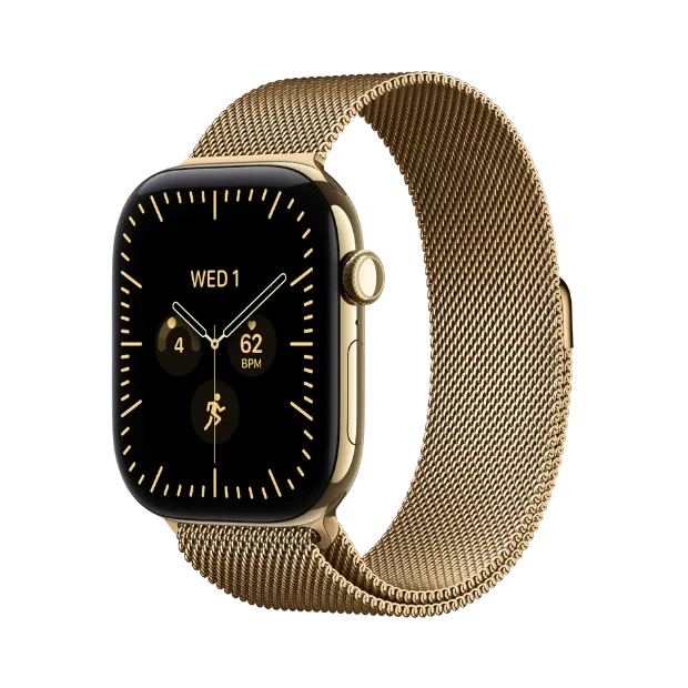 Apple Watch Series 12 GPS + Cellular 42mm Radiant Gold Titanium Case with Radiant Gold Milanese Loop