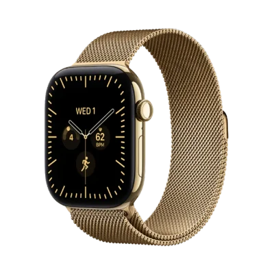 Apple Watch Series 12 GPS + Cellular 42mm Radiant Gold Titanium Case with Radiant Gold Milanese Loop