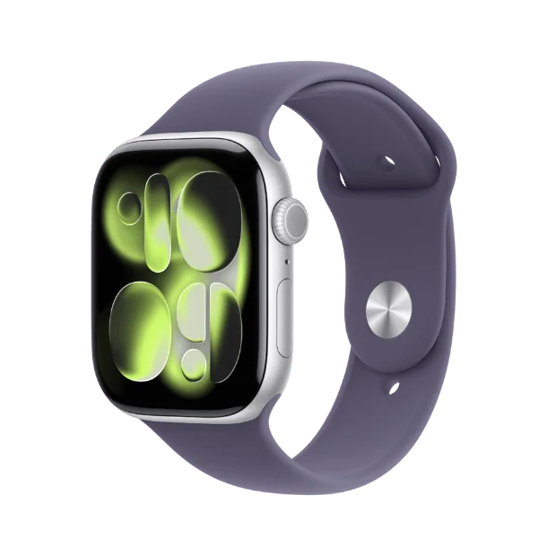 Смарт часовник Apple Watch Series 11 Cellular 46mm Silver Aluminium с Purple Fog спортна каишка M/L