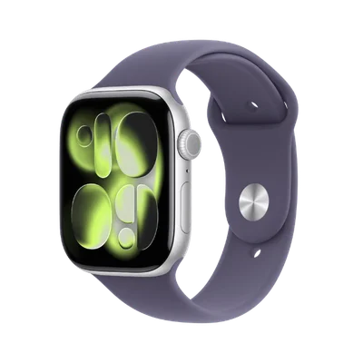 Смарт часовник Apple Watch Series 11 Cellular 46mm Silver Aluminium с Purple Fog спортна каишка M/L