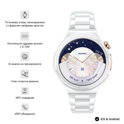 Смарт часовник HUAWEI – Watch 6 Pro 43mm LTE, бял