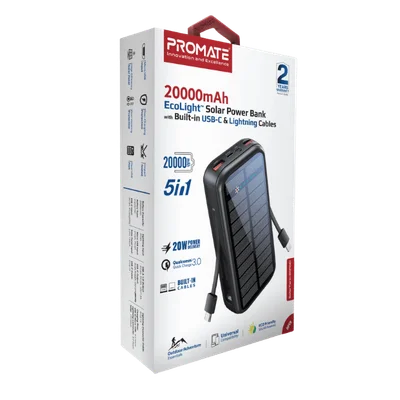 Външна батерия ProMate Solar 20000mAh 20W