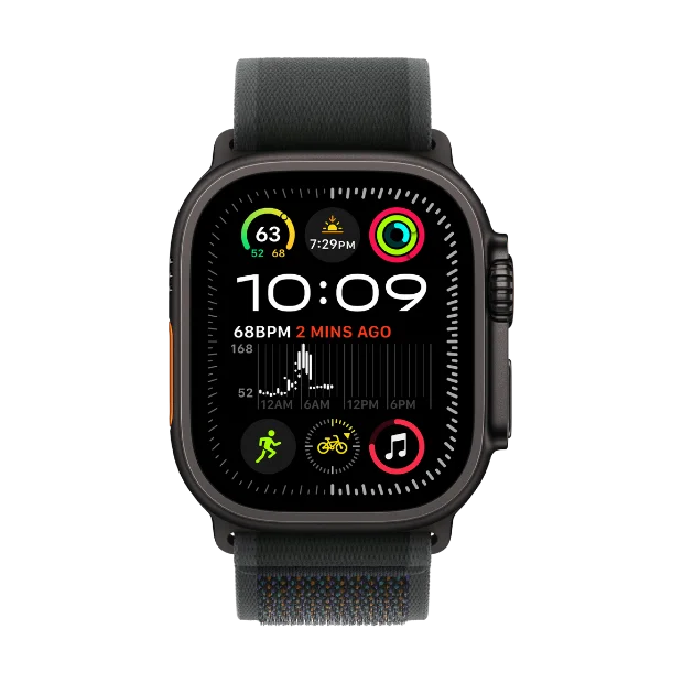 Apple Watch Ultra 2  Cellular 49mm  Black Titanium Case with Black Trail Loop - M/L