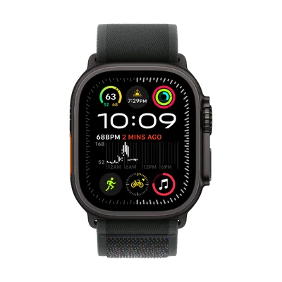 Apple Watch Ultra 2  Cellular 49mm  Black Titanium Case with Black Trail Loop - M/L