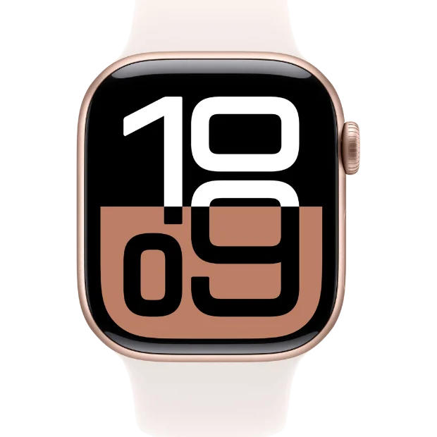 Apple Watch Series 10  Cellular 42mm Rose Gold Aluminum Case with Light Blush Sport Band S/M