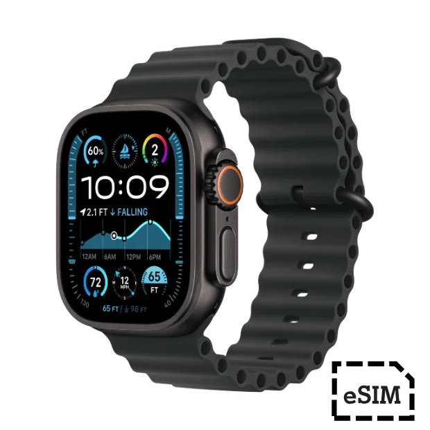 Apple Watch Ultra 2 Cellular 49mm Black Titanium Case with Black Ocean Band