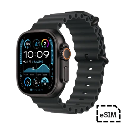Apple Watch Ultra 2 Cellular 49mm Black Titanium Case with Black Ocean Band