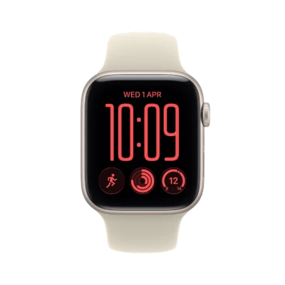 Apple Watch SE 3 GPS + Cellular 44mm Starlight Aluminum Case with Sand Sport Band - M/L