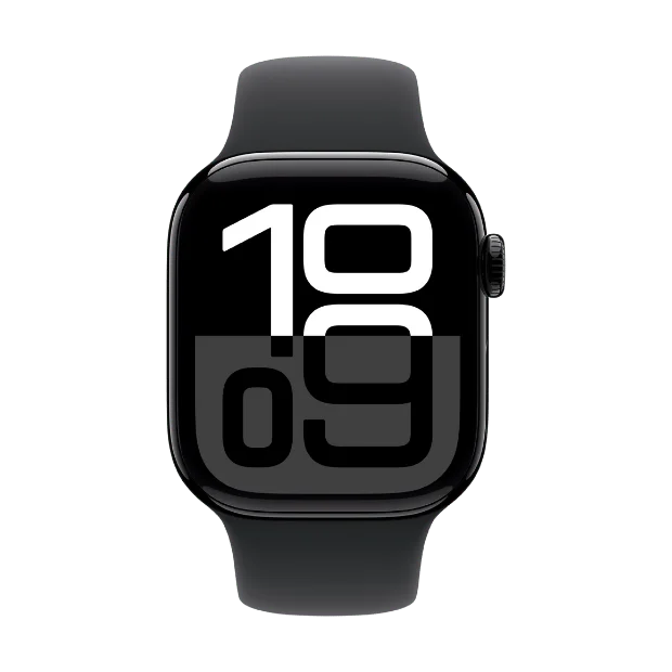 Apple Watch Series 10  Cellular 42mm  Jet Black Aluminum Case with Black Sport Band S/M