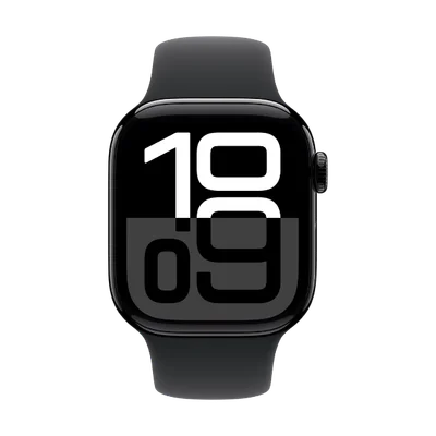 Apple Watch Series 10  Cellular 42mm  Jet Black Aluminum Case with Black Sport Band S/M