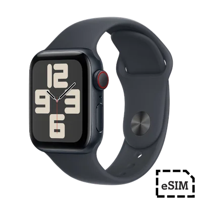 Смарт часовник Apple Watch SE Cellular 40mm Midnight алуминиев корпус с Midnight спортна каишка S/M