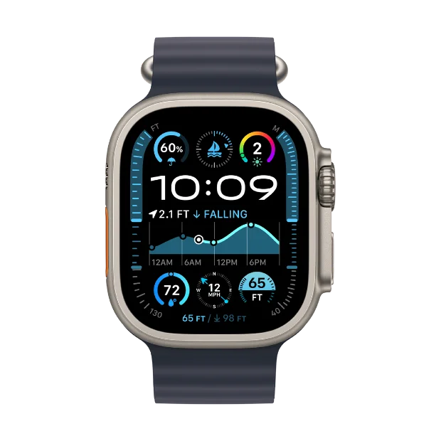 Смарт часовник Apple Watch Ultra 2 Cellular 49mm Natural Titanium с Navy Ocean Band