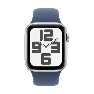 Apple Watch SE Cellular 40mm Silver Aluminium Case with Denim Sport Band S/M