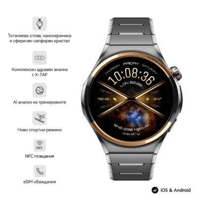 Смарт часовник Huawei – Watch 6 Pro 46mm LTE, Titanium Black