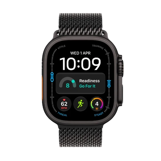 Apple Watch Ultra 4 GPS + Cellular 49mm Black Titanium Case with Black Titanium Milanese Loop - L