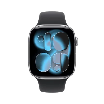 Apple Watch Series 11 Cellular 42mm Space Grey Aluminium Case with Black Sport Band - S/M