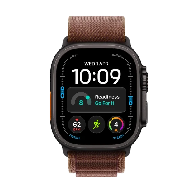 Apple Watch Ultra 4 GPS + Cellular 49mm Black Titanium Case with Burgundy Alpine Loop - M