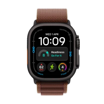 Apple Watch Ultra 4 GPS + Cellular 49mm Black Titanium Case with Burgundy Alpine Loop - M