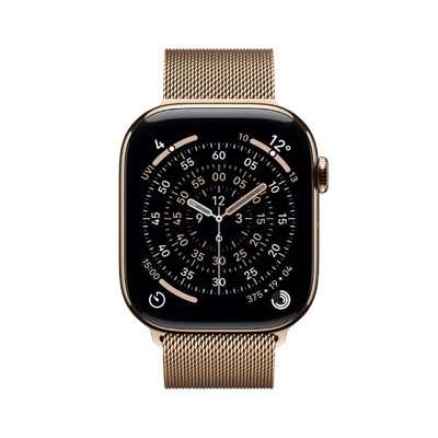 Apple Watch Series 11 Cellular 42mm Gold Titanium Case with Gold Milanese Loop
