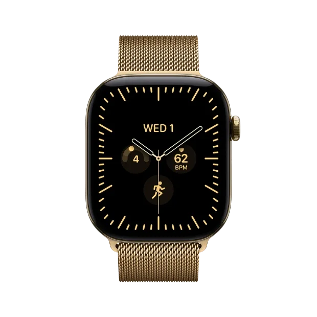 Apple Watch Series 12 GPS + Cellular 42mm Radiant Gold Titanium Case with Radiant Gold Milanese Loop