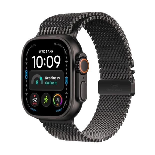 Apple Watch Ultra 4 GPS + Cellular 49mm Black Titanium Case with Black Titanium Milanese Loop - L