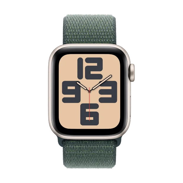 Apple Watch SE Cellular 40mm  Starlight Aluminium Case with Lake Green Sport Loop Band