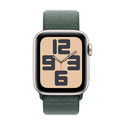 Apple Watch SE Cellular 40mm  Starlight Aluminium Case with Lake Green Sport Loop Band