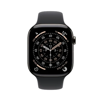 Apple Watch Series 11 Cellular 46mm Slate Titanium Case with Black Sport Band - M/L
