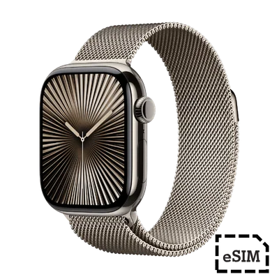 Apple Watch Series 10 Cellular 42mm  Natural Case with Natural Milanese Band