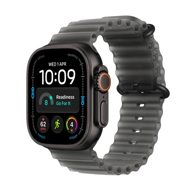 Apple Watch Ultra 4 GPS + Cellular 49mm Black Titanium Case with Translucent Black Ocean Band
