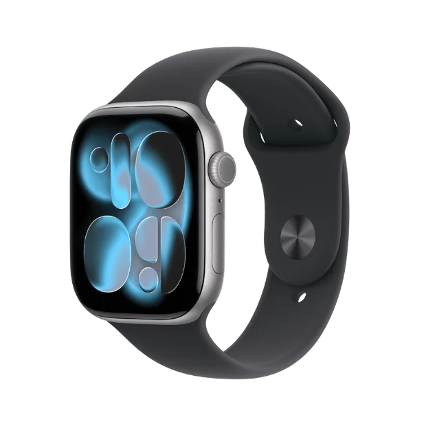Apple Watch Series 11 Cellular 42mm Space Grey Aluminium Case with Black Sport Band - S/M