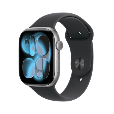 Apple Watch Series 11 Cellular 42mm Space Grey Aluminium Case with Black Sport Band - S/M
