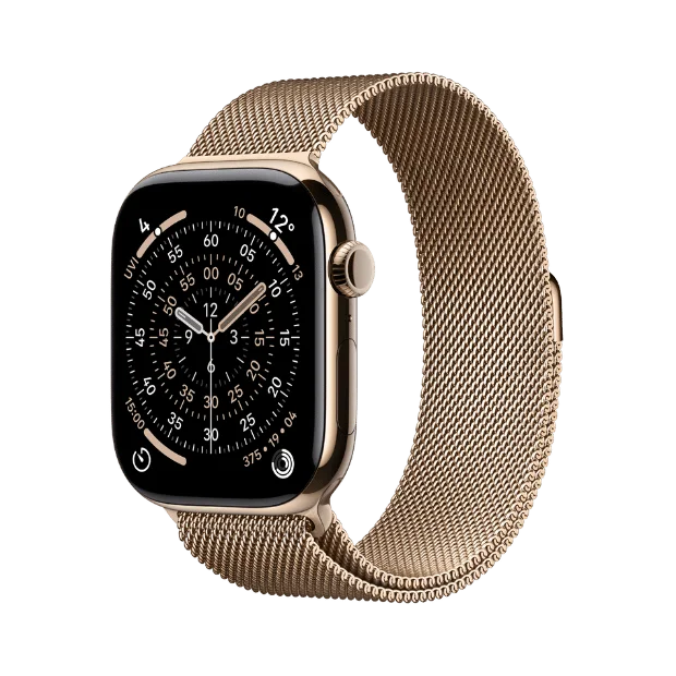 Apple Watch Series 11 Cellular 42mm Gold Titanium Case with Gold Milanese Loop