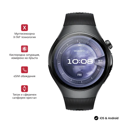 Смарт часовник Huawei Watch 5 46mm Midnight Black
