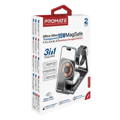 Зарядна станция ProMate AURAFOLD-TRIO 15W Magsafe