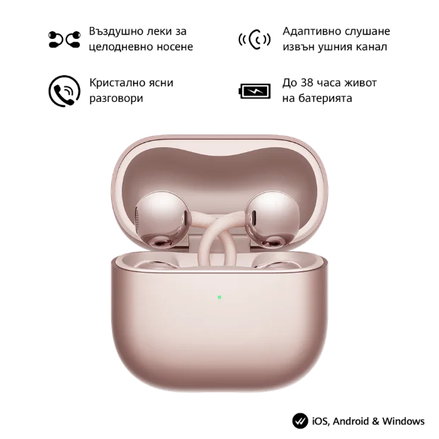 True Wireless слушалки Huawei FreeClip 2 Rose Gold