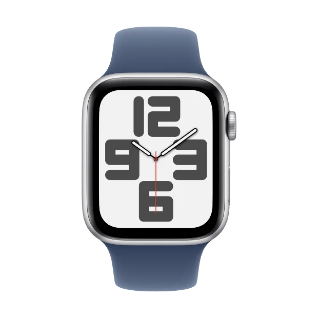 Apple Watch SE Cellular 44mm  Silver Aluminium Case with Denim Sport Band - M/L