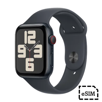 Apple Watch SECellular 44mm  Midnight Aluminium Case with Midnight Sport Band - M/L